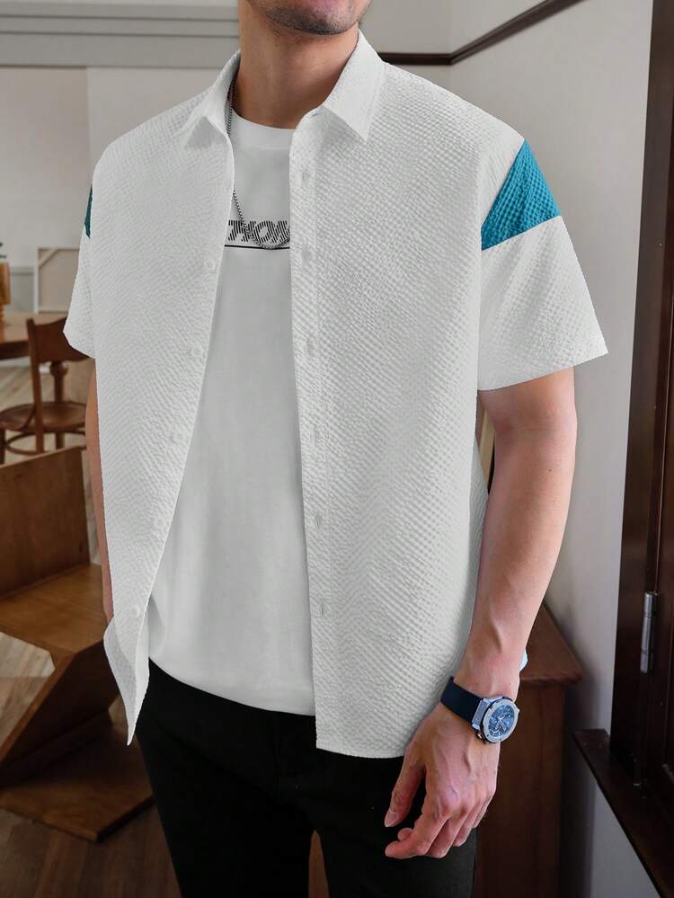 Men'S Color Block Shirt