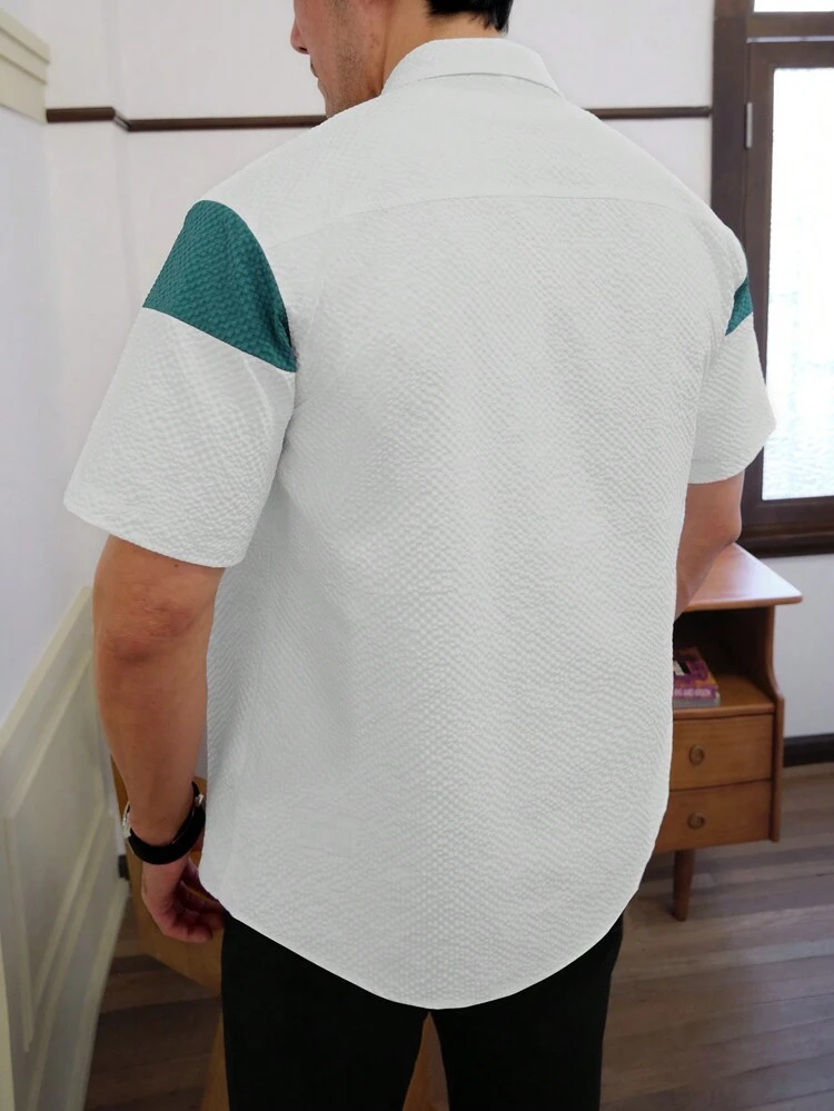 Men'S Color Block Shirt