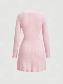 SHEIN MOD Lace Trimmed Dual Pocket Dress