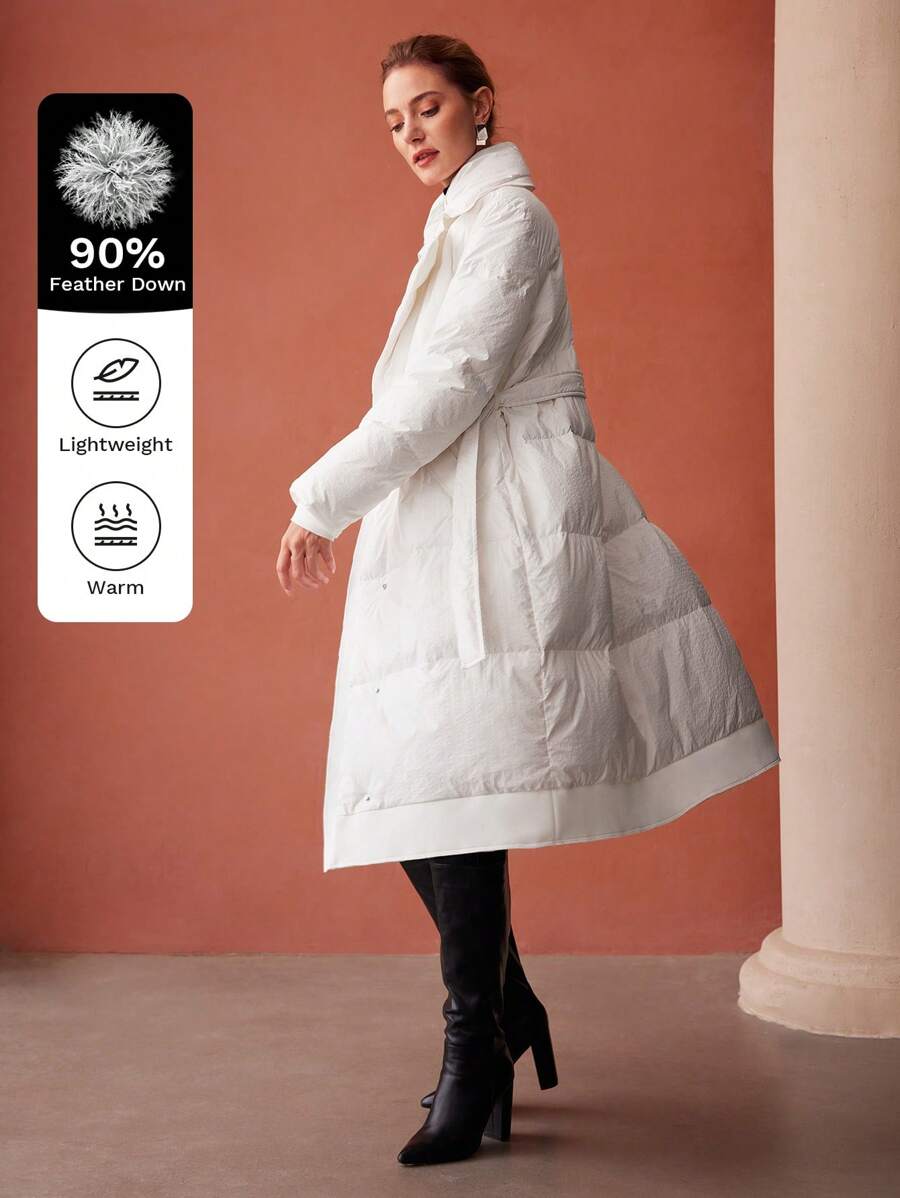 MOTF PREMIUM ÁO KHOÁC ĐỆM CÓ THẮT LƯNG CHO MÙA ĐÔNG