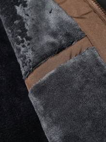 Manfinity Homme 大码男式立领保暖内衬大衣 - 棕色 - 查看 3