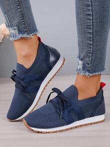 女士休閒運動鞋,透氣面料和輕質鞋底,舒適穿著 - 藍色 - 查看 2