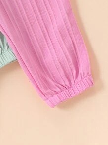 女婴春夏三件套，带蝴蝶结，三种颜色可选，日常休闲可爱下装 - 彩色 - 查看 5