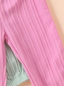 女婴春夏三件套，带蝴蝶结，三种颜色可选，日常休闲可爱下装 - 彩色 - 查看 4