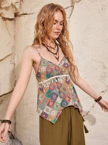 Bohemela 幾何圖案女士假日cami上衣