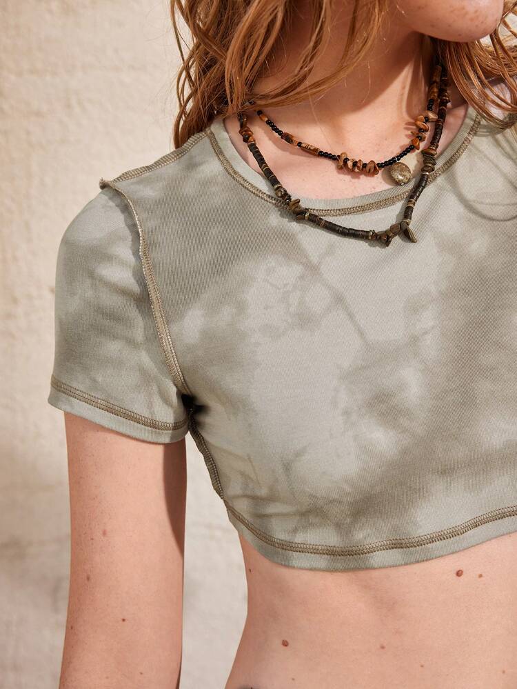 Ladies' Tie Dye Cropped T-Shirt