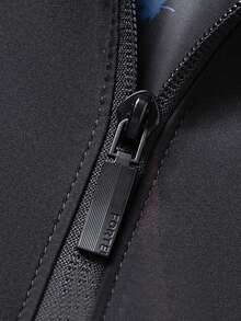 男款棒球領夾克,深色條紋休閒夾克,秋冬保暖 - 黑色 - 查看 5