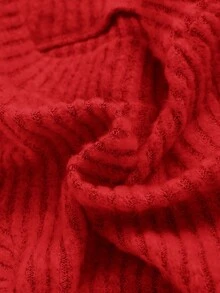 SHEIN 新生兒男寶寶字母刺繡圓領長袖上衣和連腳褲輕便2件套裝 - 紅色 - 查看 3