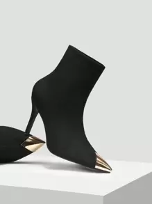 MOTF PREMIUM Botas De Moda De Mujer De Punta - Negro - Ver 7