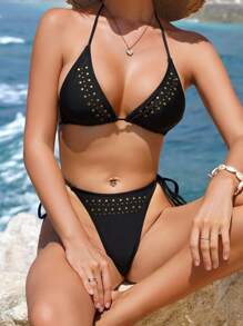 SHEIN Swim Conjunto de bikini de 2 piezas para el verano (parte superior e inferior separadas)