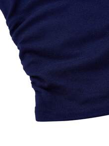 SHEIN LUNE 大碼純色t恤 - 寶藍色 - 查看 4