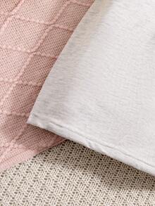 SHEIN Tween Girls Color Block Hooded Sweatshirt With Elastic Waist - Multicolor - View 3