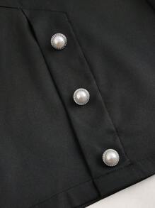 Vintamour Ladies' Button Closure Flared Pants Summer Clothes