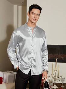 Manfinity AFTRDRK Nam Tay áo dài Áo sơ mi - Xám - Xem 4