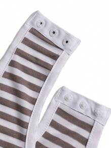 RueChic Striped Scoop Neck Bodysuit - Khaki - View 4