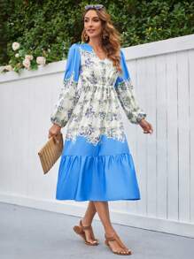 GENKIRA Floral Print Long Sleeve Women'S Dress Fall Cloth For Women - Multicolor - View 8