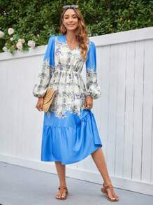 GENKIRA Floral Print Long Sleeve Women'S Dress Fall Cloth For Women - Multicolor - View 7