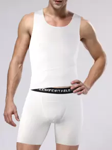 Männer Shapewear Set Inklusive Taillenformer Und Lange Bein Boxer Briefs Mit Buchstaben Bedrucktem Band