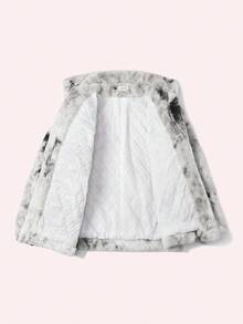 Winter New Thickened Men's Windproof Jacket With Shearling + Tie-Dye Design, Fashionable, Warm And Suitable For Couples - Black - View 4