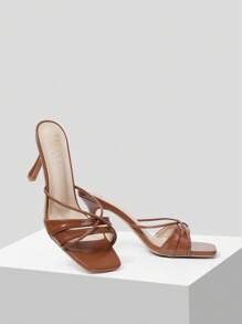 MOTF PREMIUM COMFORTABLE SQUARE TOE WOMEN'S HIGH HEEL SANDALS
