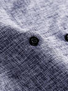 Manfinity Homme Men's Long Sleeve Button Up Shirt - Dark Wash - View 7