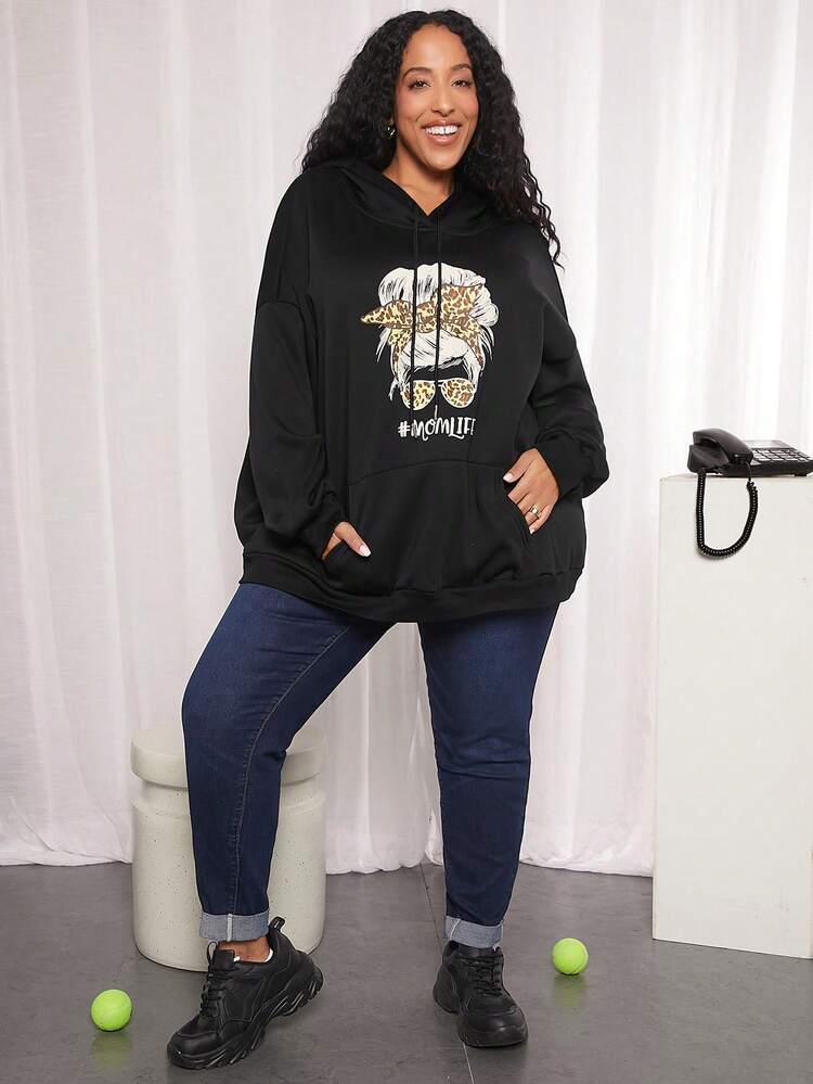 Plus Size Printed Sweatshirt Winter Fall Autumn