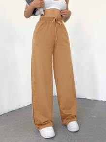 RueChic Women's Drawstring Waist Sweatpants - Ginger - View 3