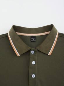 Manfinity Mode Men's Color-Block Short Sleeve Polo Shirt