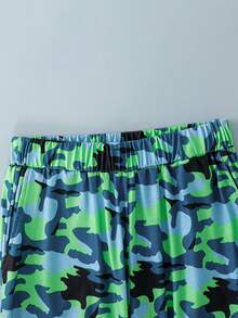 青少年男孩標語印花短袖上衣和迷彩褲套裝 - 彩色 - 查看 4