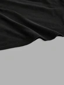 SHEIN EZwear 休闲短款星星印花拼色性感细肩带修身女士背心，夏季 - 黑色 - 查看 4