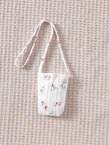 Baby Girl Floral Printed Bell Sleeve Dress - Multicolor - View 3