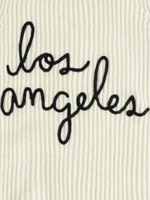 SHEIN EZwear Women's Open Shoulder Sweater With Letter Embroidery - White - View 8