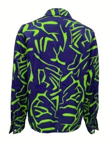 Full Print Long Sleeve Shirt, Spring/Summer - Blue - View 2