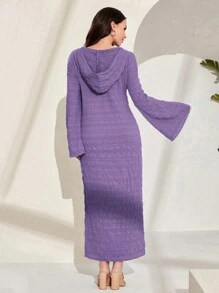 Modelyn 女士擴腿袖打結腰a字裙 - 淺灰紫 - 查看 2