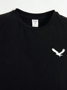 SHEIN Young Boy 3pcs/Set Casual Round Neck Knitted Pattern Short-Sleeve T-Shirt, School, Campus, College - Multicolor - View 8