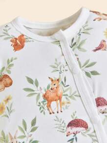 SHEIN 嬰兒女童日常穿著動物印花套裝,適合家居穿著和作為禮物 - 彩色 - 查看 4