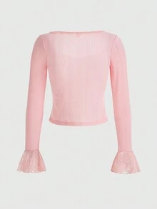 ROMWE Kawaii 女卡通兔子印花短袖t卹 - 粉色 - 查看 4