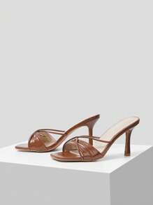MOTF PREMIUM COMFORTABLE SQUARE TOE WOMEN'S HIGH HEEL SANDALS
