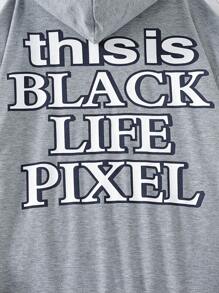 Áo nỉ in chữ, có túi kangaroo dành cho thiếu niên nam - Xám - Xem 4