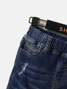 SHEIN Young Boy Distressed Jeans - Dark Wash - View 3