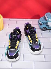 Boys' Fashionable And Comfortable Leather Surface Casual Sports Shoes - Purple - View 4