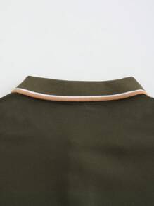 Manfinity Mode Men's Color-Block Short Sleeve Polo Shirt