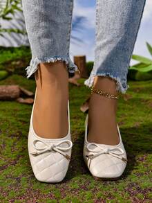 Plus Size Women's Slip-On Flat Shoes, Spring And Autumn Season, Casual And Versatile To Wear Outdoors - Beige - View 6