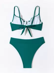 SHEIN Swim Bộ Bikini Chữ V Lấp Lánh Cho Nữ Mùa Hè - Nhiều màu - Xem 6