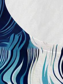 SHEIN Essnce 大理石印花長袖短上衣t恤 - 彩色 - 查看 3