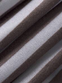 RueChic Striped Scoop Neck Bodysuit - Khaki - View 3