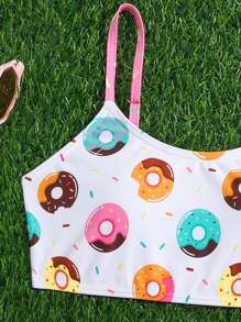 Tween Girl Slumpmässigt tryckt Bikini Set Summer Beach