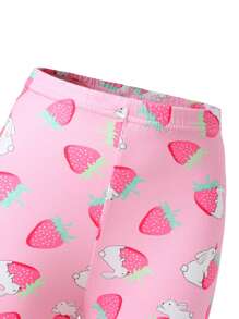 Conjunto De Ropa Interior Para Niñas Preadolescentes, Con Estampado De Conejo Y Fresa - Rosa - Ver 5