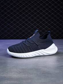 1pair Spring Autumn Kids' Running Shoes Mesh Athletic Sneakers, Lightweight & Comfortable - Blue - View 5