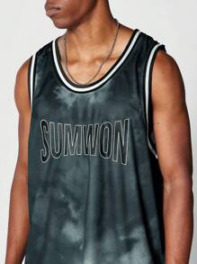 SUMWON Basketball Tank With All Over Print and Front Print - Dark Green - View 5